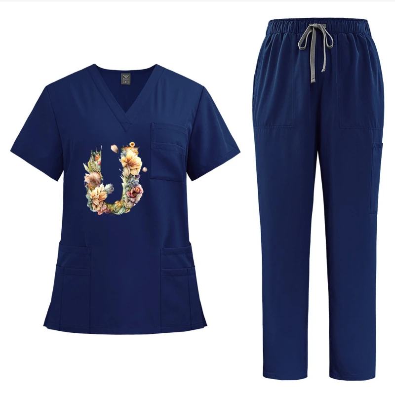 

Custom Print V-Neck Short-Sleeve Restaurant Waiter Overalls Unisex Set Wrinkle-Resistant Breathable Catering Workwear