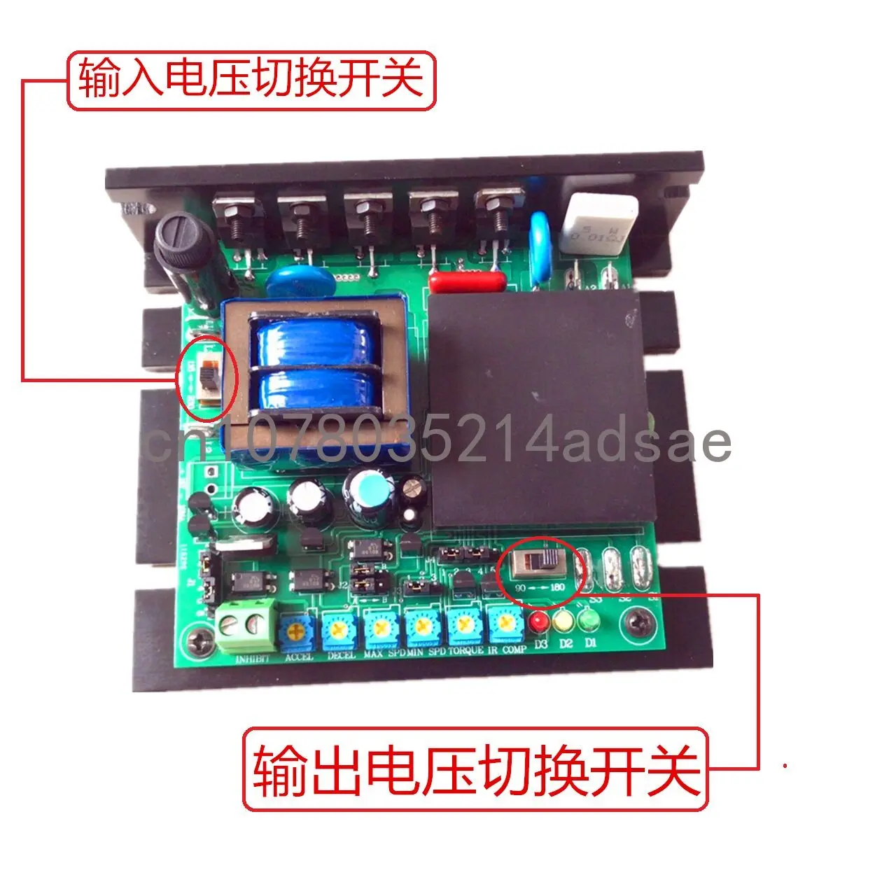 AC 230V 110v Input DC 220V 115V Output DIP  DC Motor Speed Controller brushed dc motor controller for pmdc motor