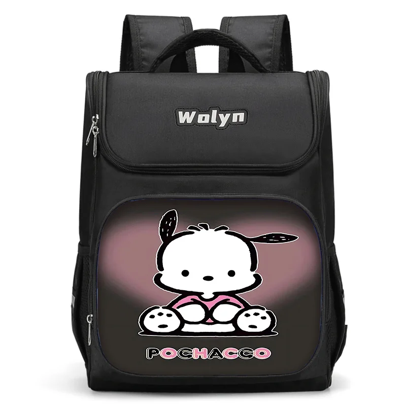 Mochila Pochacco grande dos desenhos animados para homens e mulheres, duráveis e multi compartitmen, bolsa de escola, bonito, criança, meninos, meninas, viajando