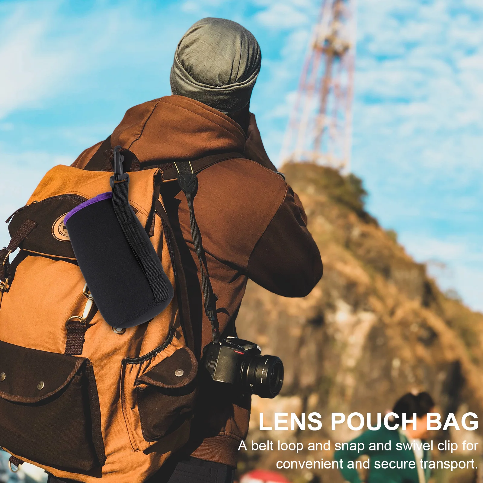 

Thick Neoprene Camera Lens Case Bag Waterproof Dustproof Shockproof Protection DSLR Lenses Belt Loop Snap Clip Elastic Pouch