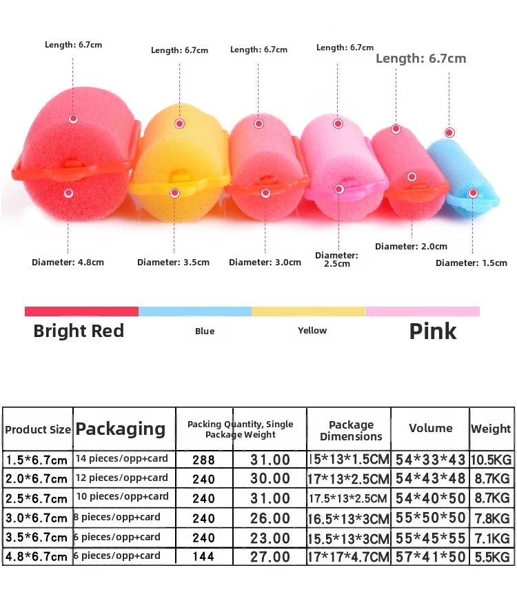 6-14pcs Soft Sponge Foam Cushion Hair Rollers Curlers Hair Salon Barber DIY Curls Hairdressing Kit DIY Home Hair Styling Tools view 5