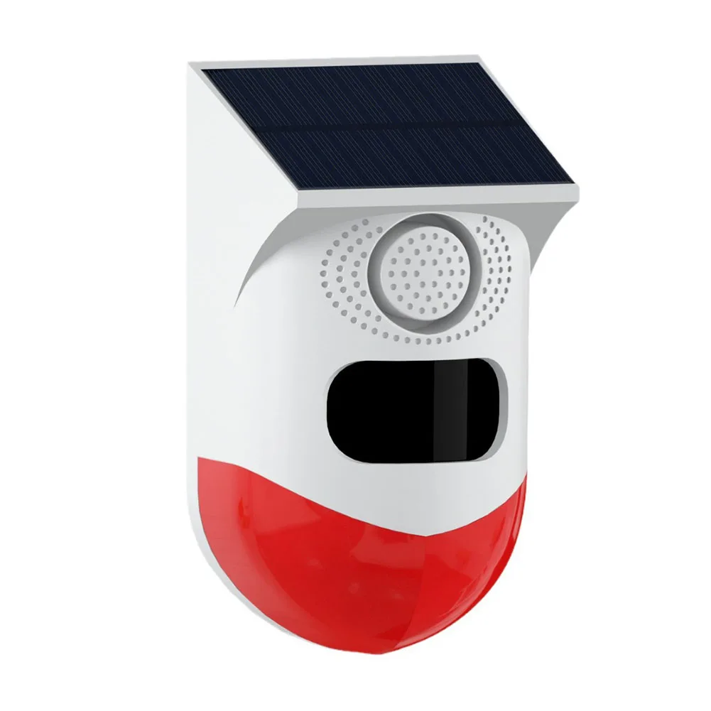 

Outdoor Solar Alarm Waterproof PIR Infrared Strobe Sensor USB Charging Perfect for Dangerous Areas Simple Installation