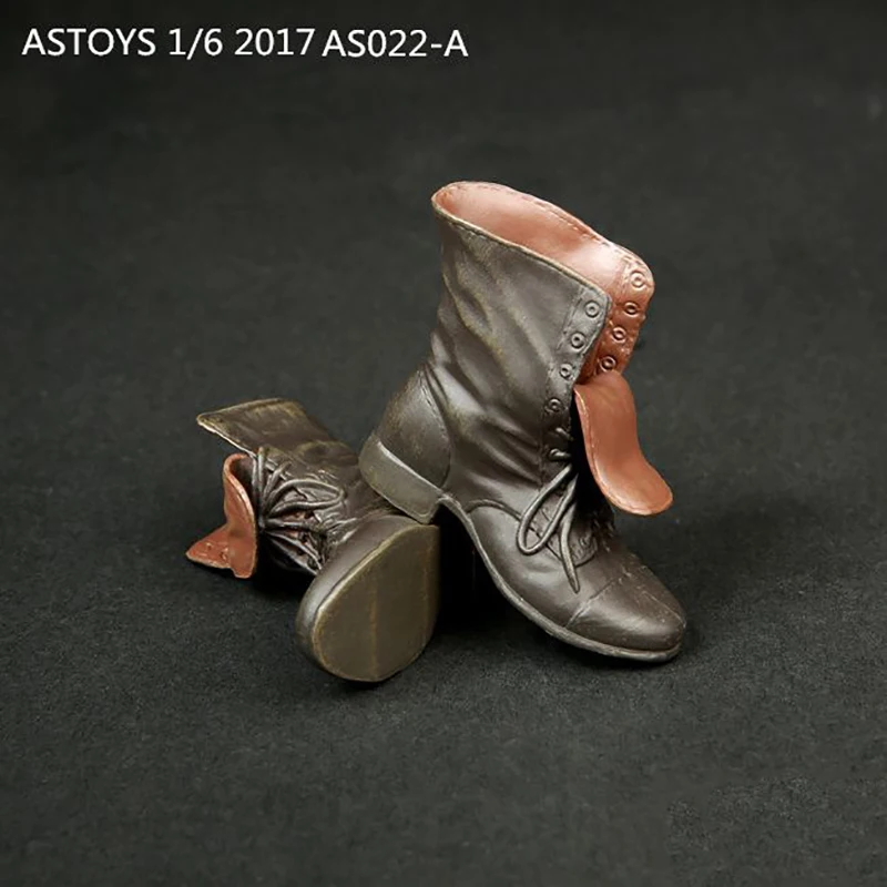 ASToys AS022 Stivali da combattimento alti casual alla moda maschile in scala 1/6 con piedi all'interno Modello per corpo soldato con piede staccabile da 12 pollici