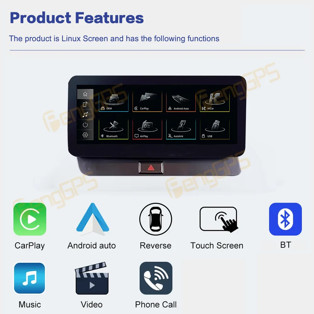 10.25 بوصة لينكس CarPlay راديو السيارة لأودي Q5 2009-2017 شاشة تعمل باللمس مشغل وسائط متعددة نظام تحديد المواقع والملاحة رئيس وحدة DSP السيارات BT 4G