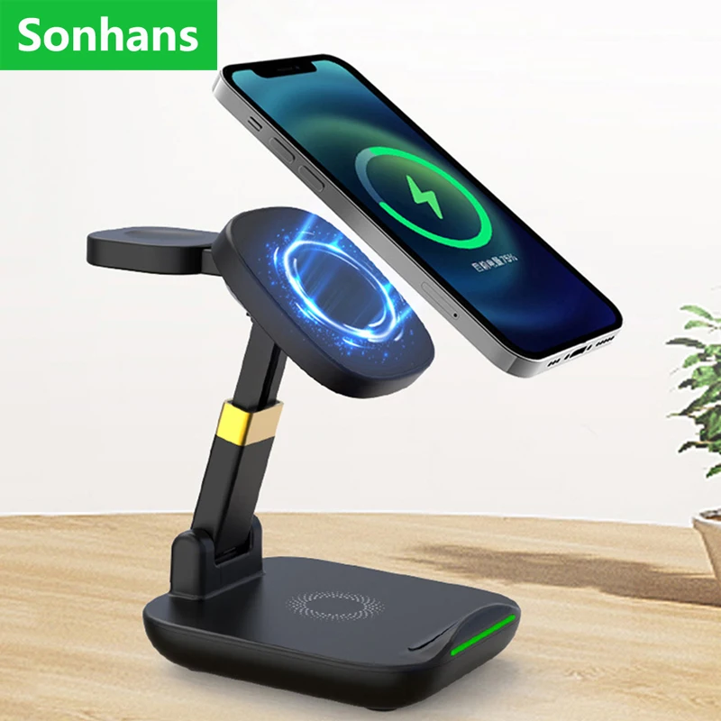 

3 in 1 Magnetic Wireless Charger For iPhone13 Pro Max/12 Chargers For Apple Watch 7 SE Airpods Pro 2 3 20W Charger Holder