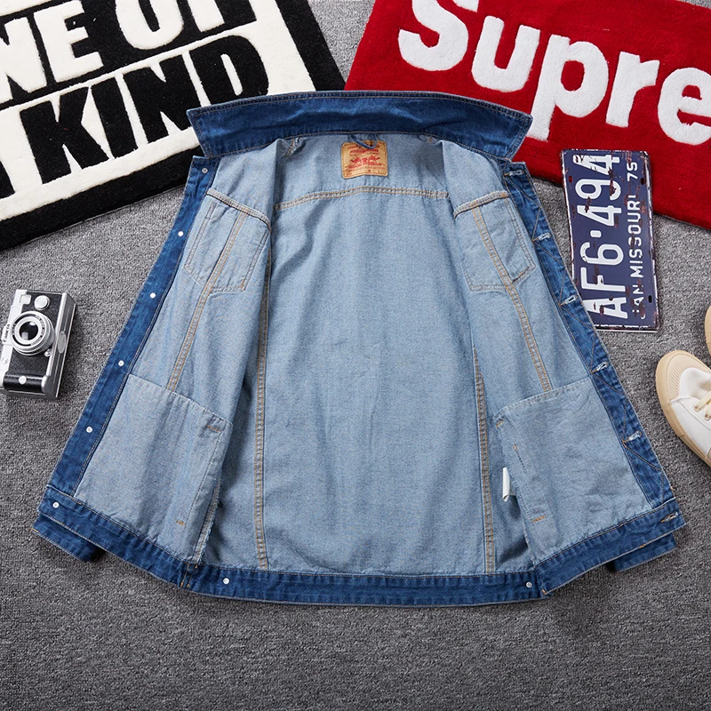 فضفاضة تناسب الرجال حجم كبير الدنيم Jaet الضوء الأزرق المتضخم العصرية الدهون الناس Faion الحضرية الربيع رقيقة القطن طويل Sve