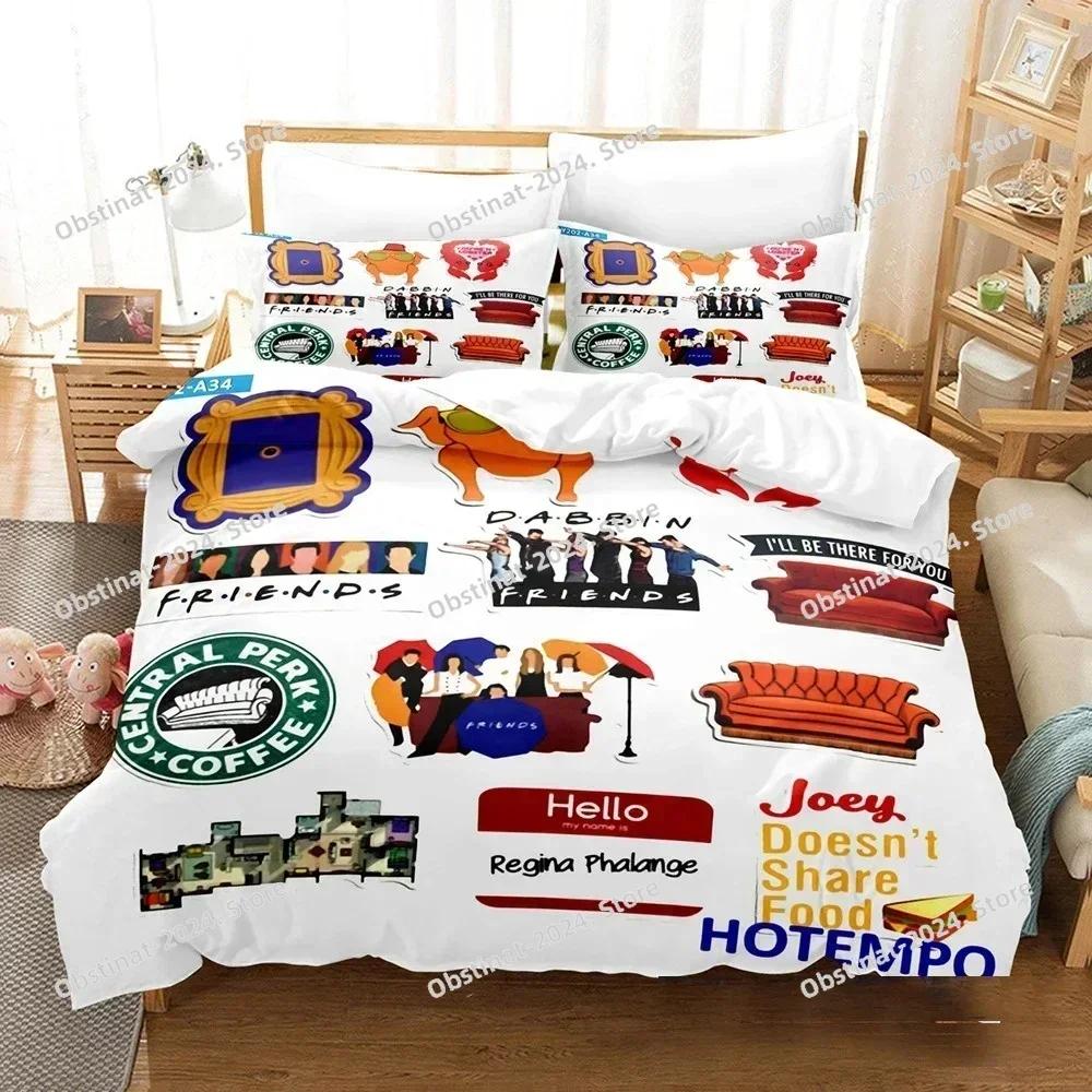 3D Printed Friends Tv Show Comedy Style Bedding Set Duvet Cover Double Twin Full Queen King Adult Kids Bedclothes Quilt Cover