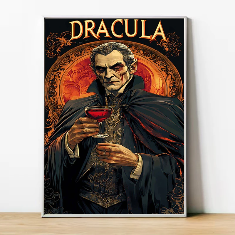 

Vintage Classic Horrible Vampire D-Dracula Poster Canvas Wall Art Mural Cool Room Decoration Interior Posters Home Decor
