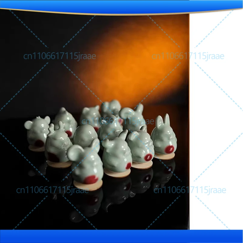 Chinese zodiac rotation Jun porcelain ornament