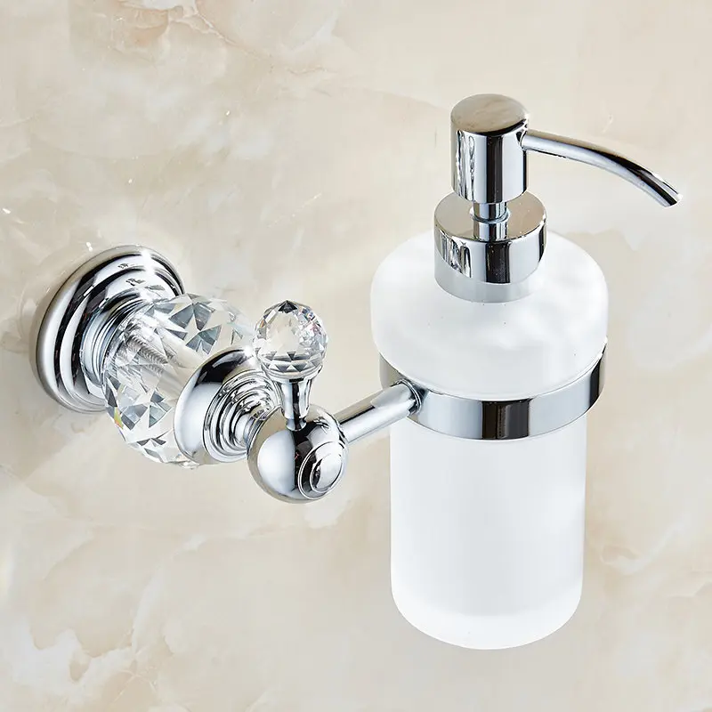 Vidric Liquid Soap Dispensers Luxury Gold Color Soap Dispenser Wall Mounted With Frosted Glass Container bottle Bathroom Produc
