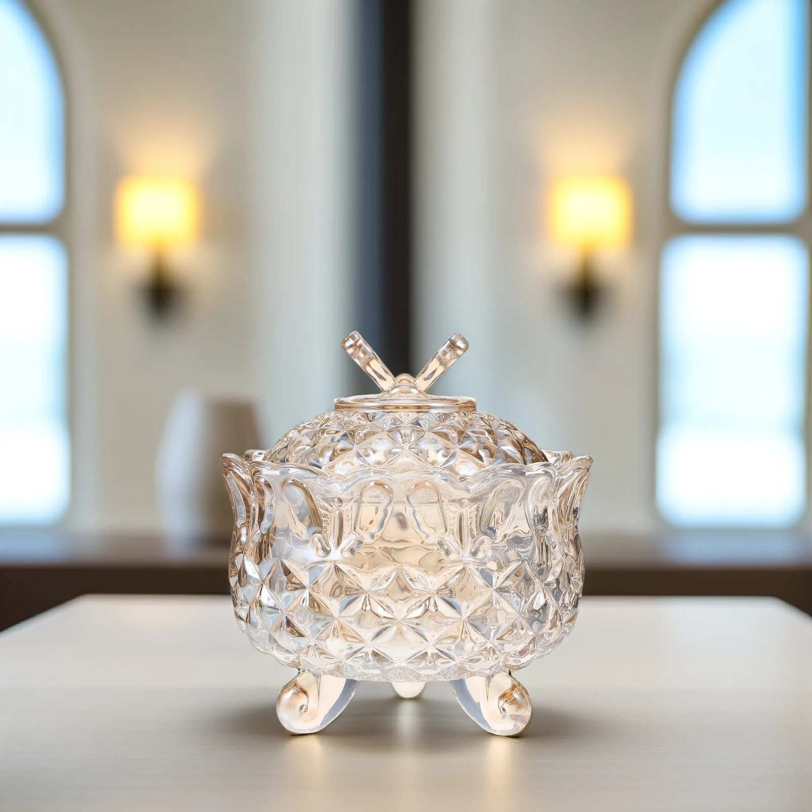 

1Pcs 280Ml Decorative Glass Candy Jar Butterfly Pattern Strong Glass Material Compact Storage Tank for Chocolate Cookies Jewelry