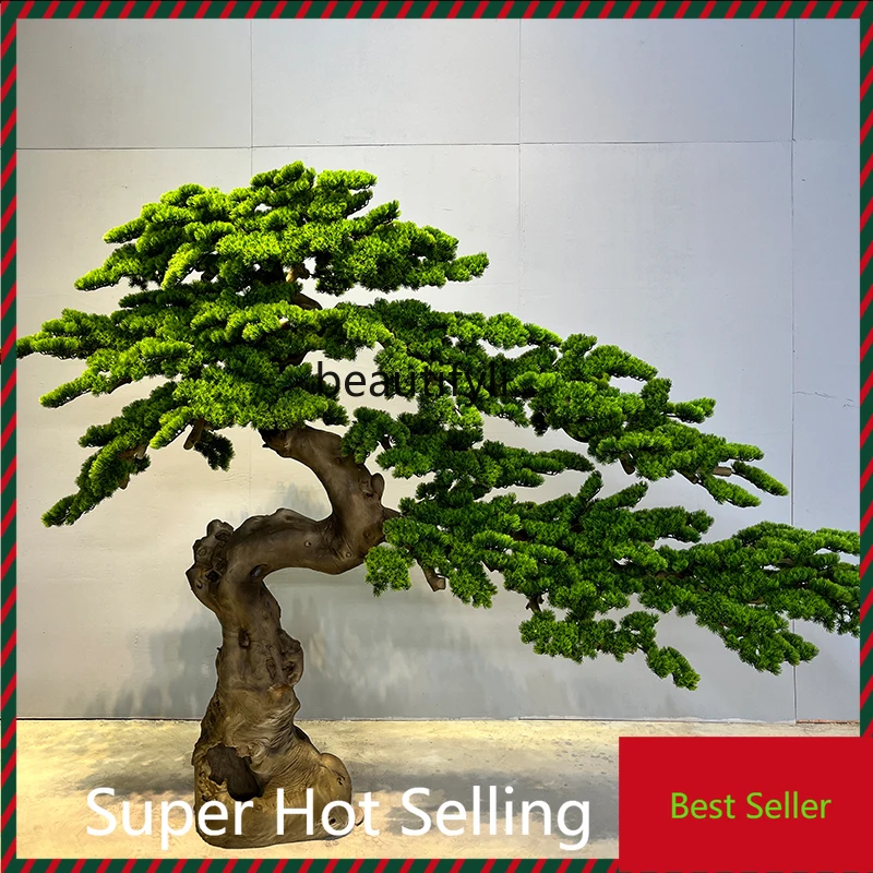 

F132 Simulated welcome pine pine new Chinese decorative fake tree ornament indoor and outdoor large-scale landscaping