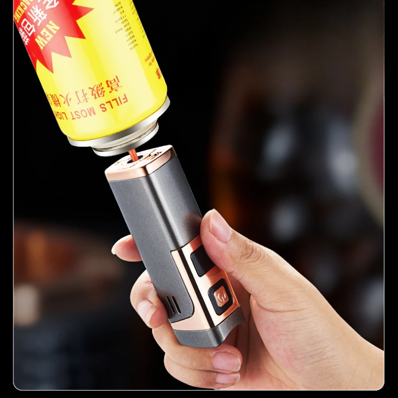 Three Direct Charging Power Display with Cigar Punch and Windproof Cigar Special Gas and Electric Integrated Portable Lighter