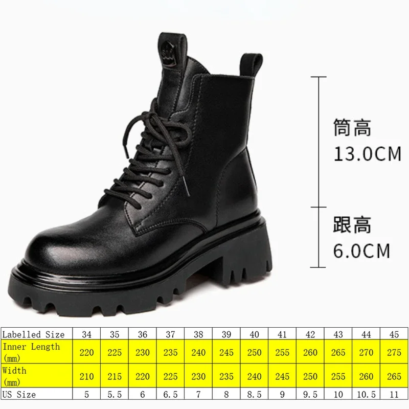 Koznoy 6cm Woman Genuine Leather Spring Cowgirl Flats Moccasins Platform Wedge Autumn Booties Rero Motorcycle Ankle Boots Shoes