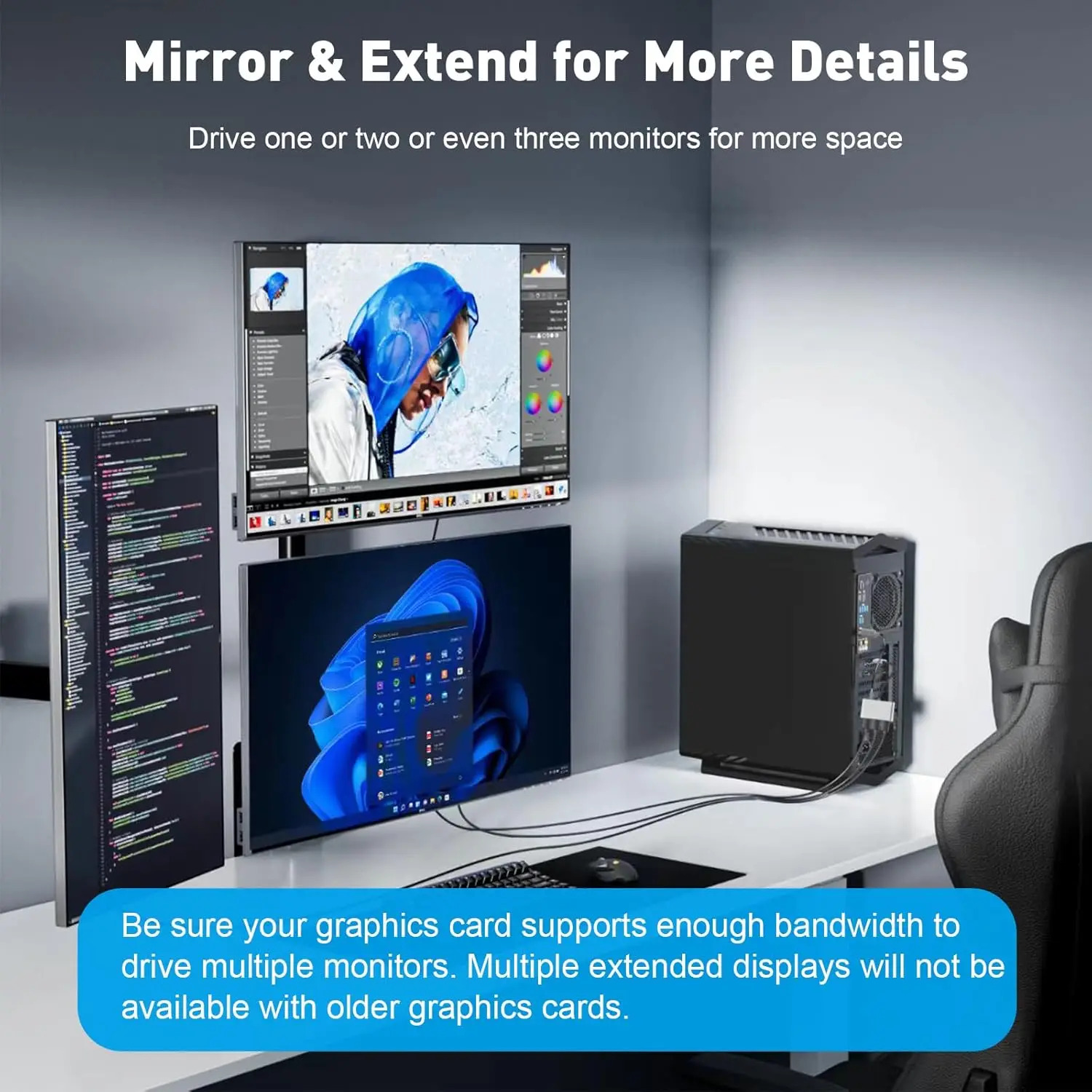 Splitter DisplayPort A HDMI 1 In 3 Out 4K@60Hz: Estendi Il Tuo Schermo Su 3 Monitor, Compatibile Windows E MacOS (solo Mirror) - 4