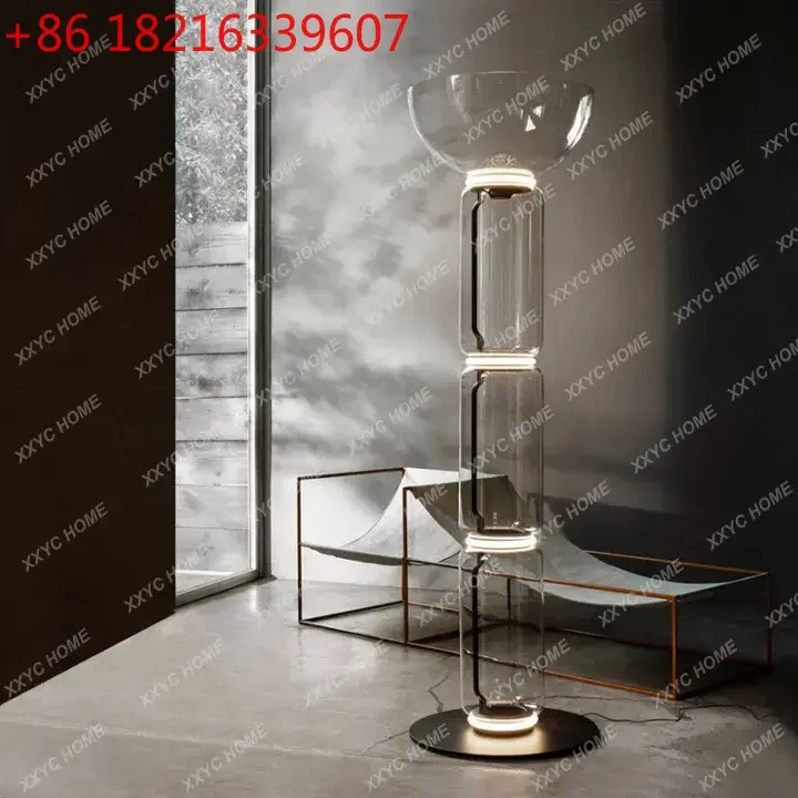 

Post-Modern Glass Bucket Floor Lamp Model Room Creative Personality Simplicity Living Room Bedroom Lamps