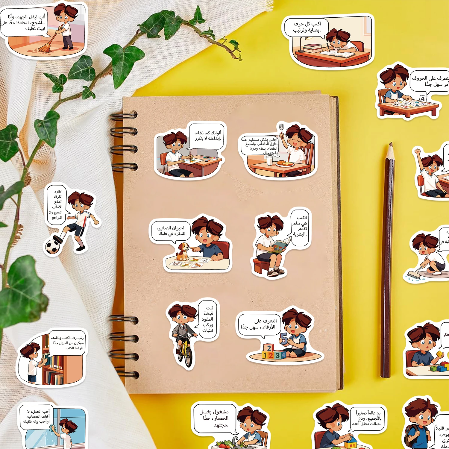 50/100PCS Arab Sticker Notebook Cartoon Coffee Art Car Scrapbooking Graffiti Vinyl Stationery Skateboard Decals Sticker