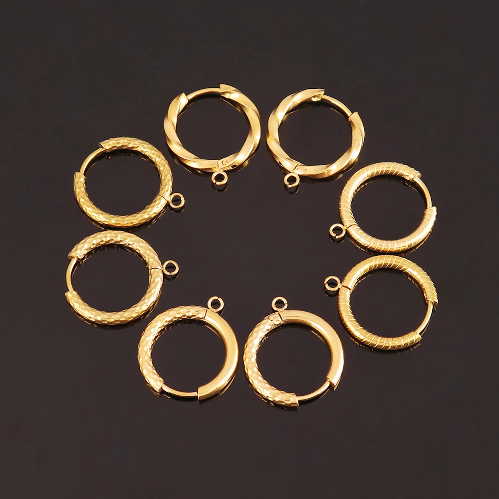 5 Stuks Roestvrij Staal Geometrische Onregelmatige Ronde Ring Oorbel Basis Connector Diy Accessoires Oorbel Sieraden Maken Benodigdheden