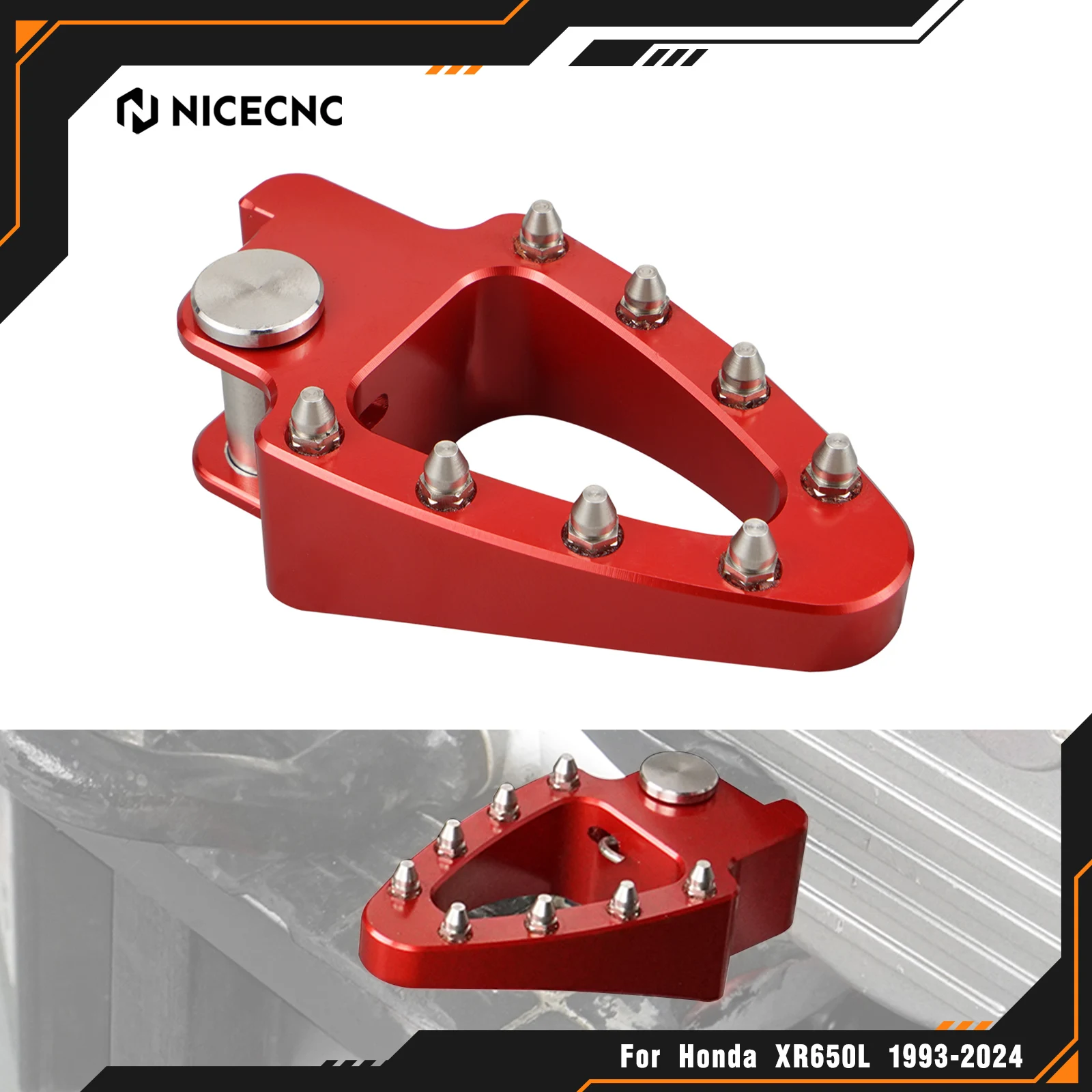 

NICECNC Motorcycle Enlarged Brake Foot Pedal Tip Plate For HONDA XR650L XR 650L 650 L 1993-2025 2024 2023 2022 2021 Accessories