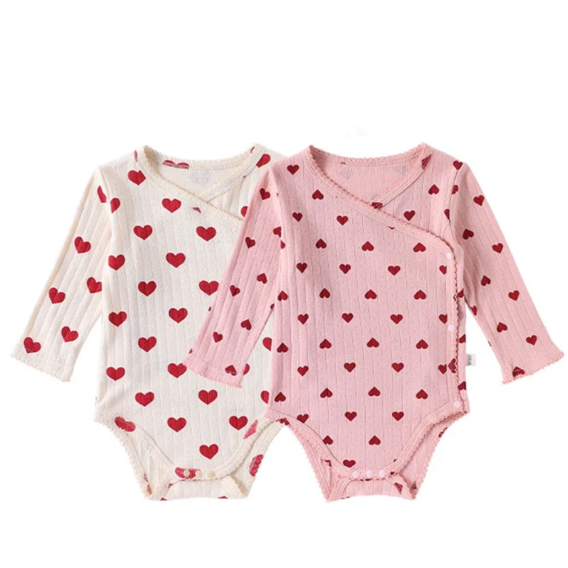 2025 New Autumn Toddler Baby Girl Romper Long Sleeved Cotton Print Korean Style Climbing Suit 0-24M Children Clothes
