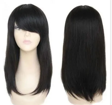 

new style long black straight cosplay wigs for modern women hair wig