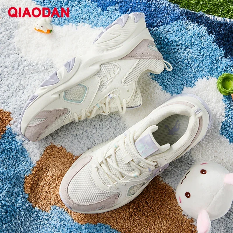 QIAODAN Sneakers Women 2023 Lace-up Breathable Air Mesh Comfortable Jogging Durable Athletic Anti-Slippery Shoes XM16230333