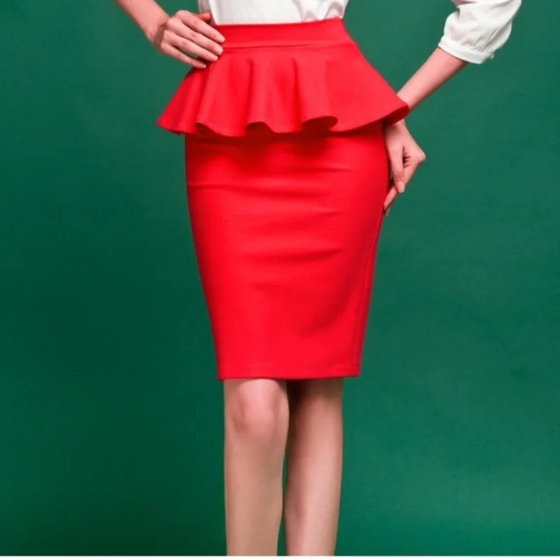 

Plus Size Skirt Women Office Pencil Skirts Arrival Slit High Waist