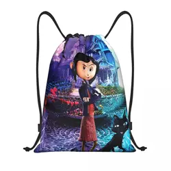 Custom Halloween Horror Film Coraline zaino con coulisse borsa da palestra sportiva per donna uomo Training Sackpack