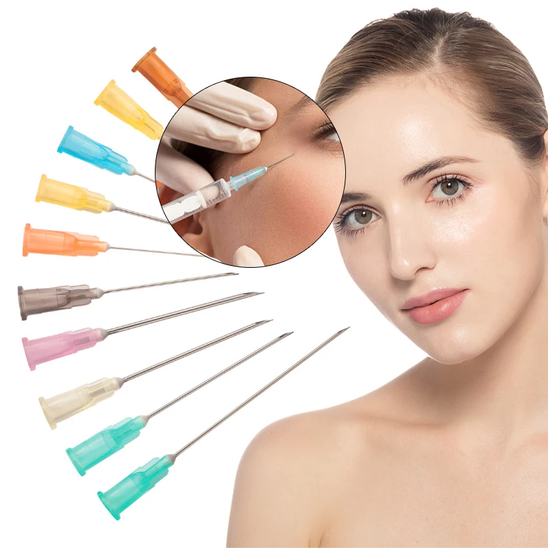 Sterile Small Needle Irrigator 18G 25G 31G 32G 34G 1.5mm Disposable Syringes For Eyelid Lip Face Filler Tool
