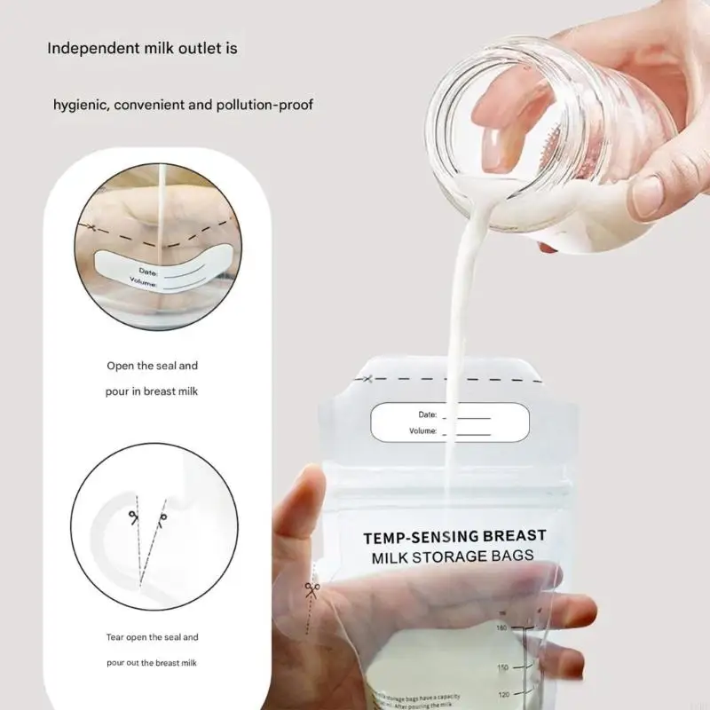 30 قطعة من أكياس تنظيم تخزين حليب الثدي بسعة 180 مل للأم المرضعة 4XBC #4
