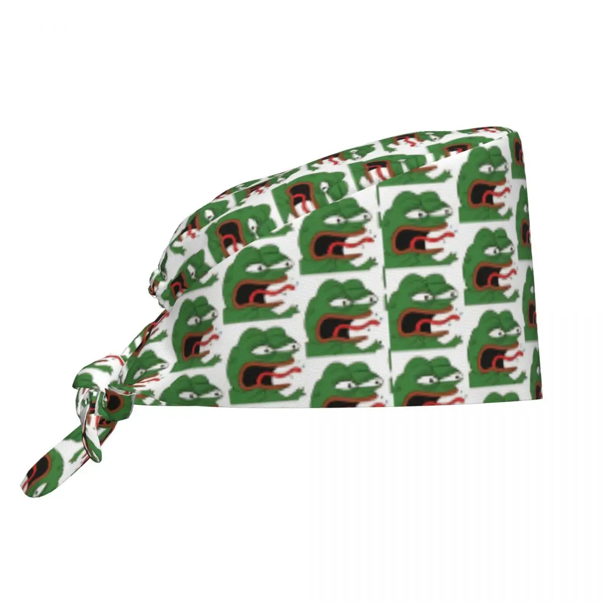 

Nurse Hats Sad P-Pepe Frog Working Caps For Unisex Women Popular Bandage Tie Back Scrub Caps Soft Elastic Medical Hat