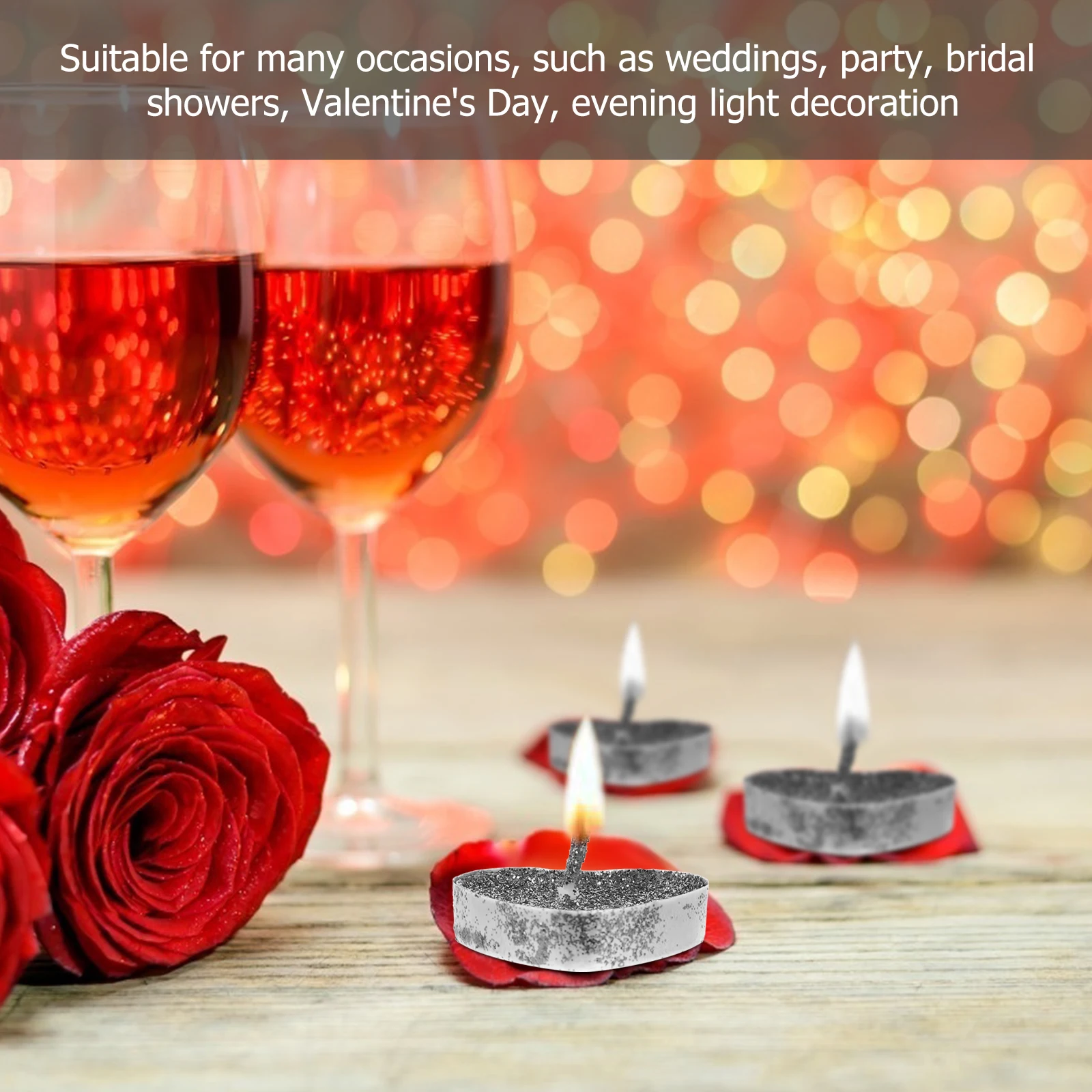 30 قطعة شكل قلب رومانسية Tealight الشموع الصغيرة دخاني البارافين الشمع الزفاف مساء الديكور شكل قلب الشموع #4