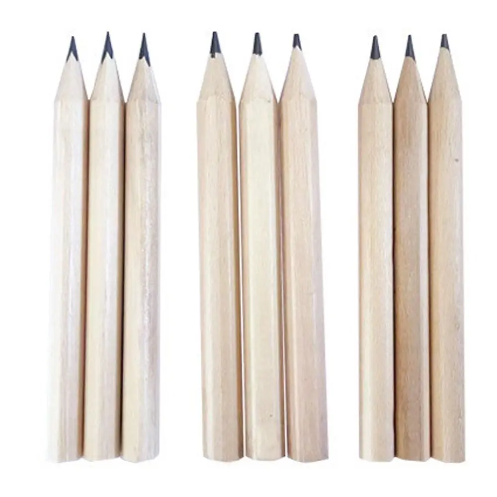 20pcs Mini Short Wood Pencil Simple Black Sketching Pencils Back To School Writing Supplies Stationery Toddler Beginner Grip