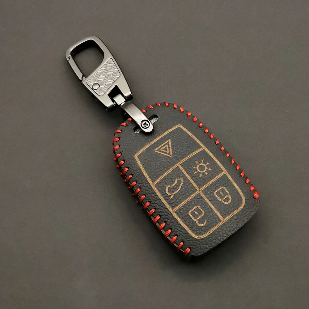 Leather Key Fob Case Shell Cover For Volvo XC90 C70 S60 D5 V50 S40 C30 5 Buttons Remote Skin Holder Car Accessories