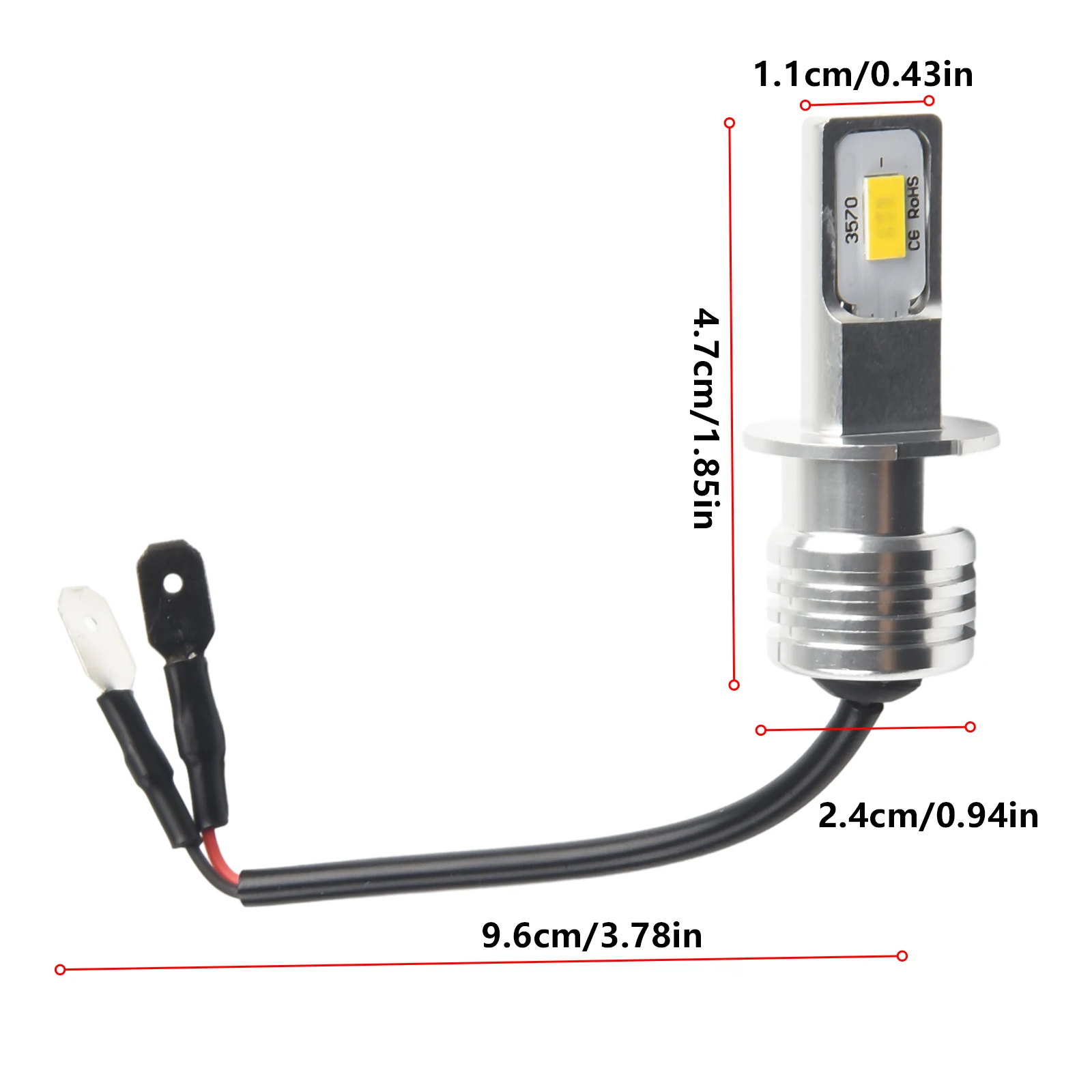 Lâmpada drl nevoeiro lâmpada de nevoeiro h3 led 2000lm 2pcs 80w kit de conversão luz amarela 12v-24v dc liga de alumínio 50000h