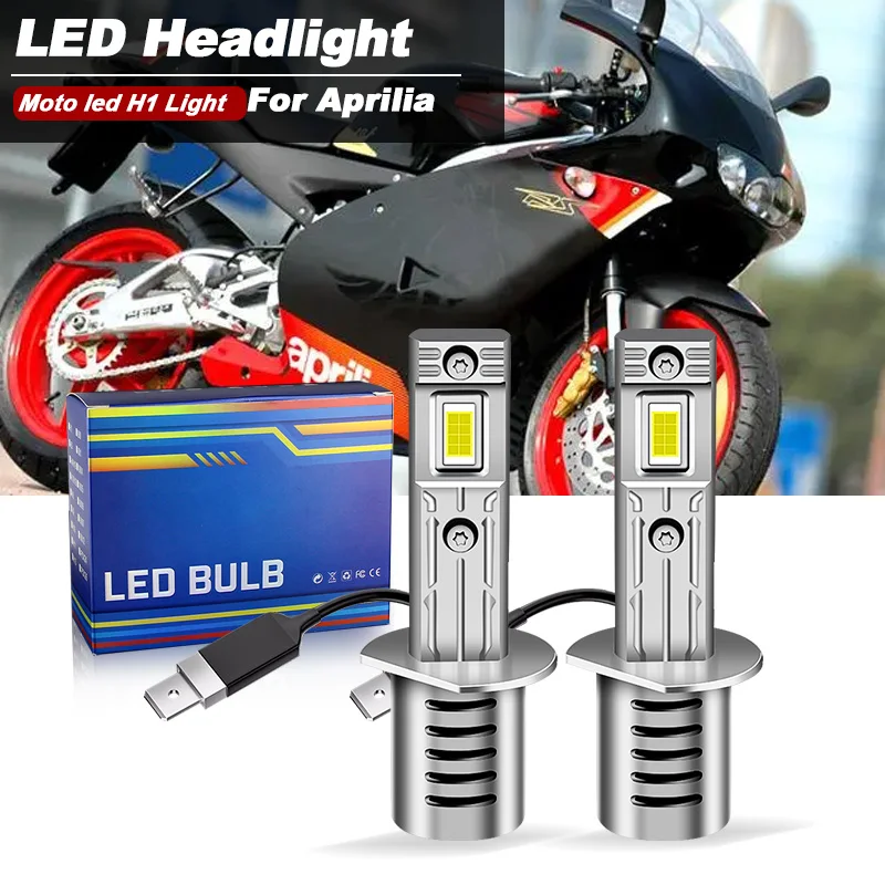 1/2PCS Moto H1 HA CONDOTTO Le Lampadine Del Faro 20000lm 6500k Per Aprilia RS125 1997-2003 RS250 1996-2002 Fascio Alto Basso Moto CANbus