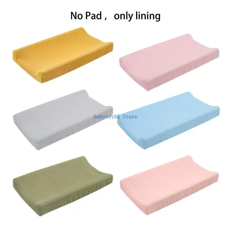 Y4UD cubierta almohadilla para cambiar pañales bebé Color sólido, cubierta cambio desmontable, funda muselina