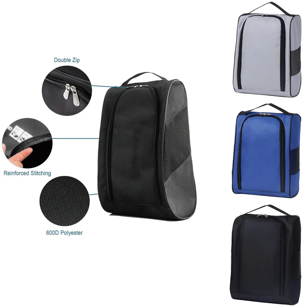 Bolsa portátil para sapatos de golfe, feita de tecido Oxford, leve, respirável e resistente ao pó, ideal para transportar sapatos, para homens e mulheres.