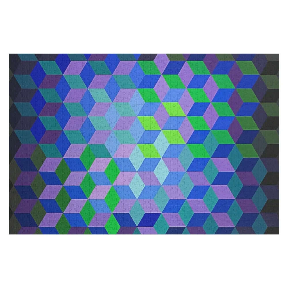 

Victor Vasarely Ion 11, 1969, головоломка для детей, лес для взрослых, подарок ребенку на заказ, персонализированный деревянный пазл с именем