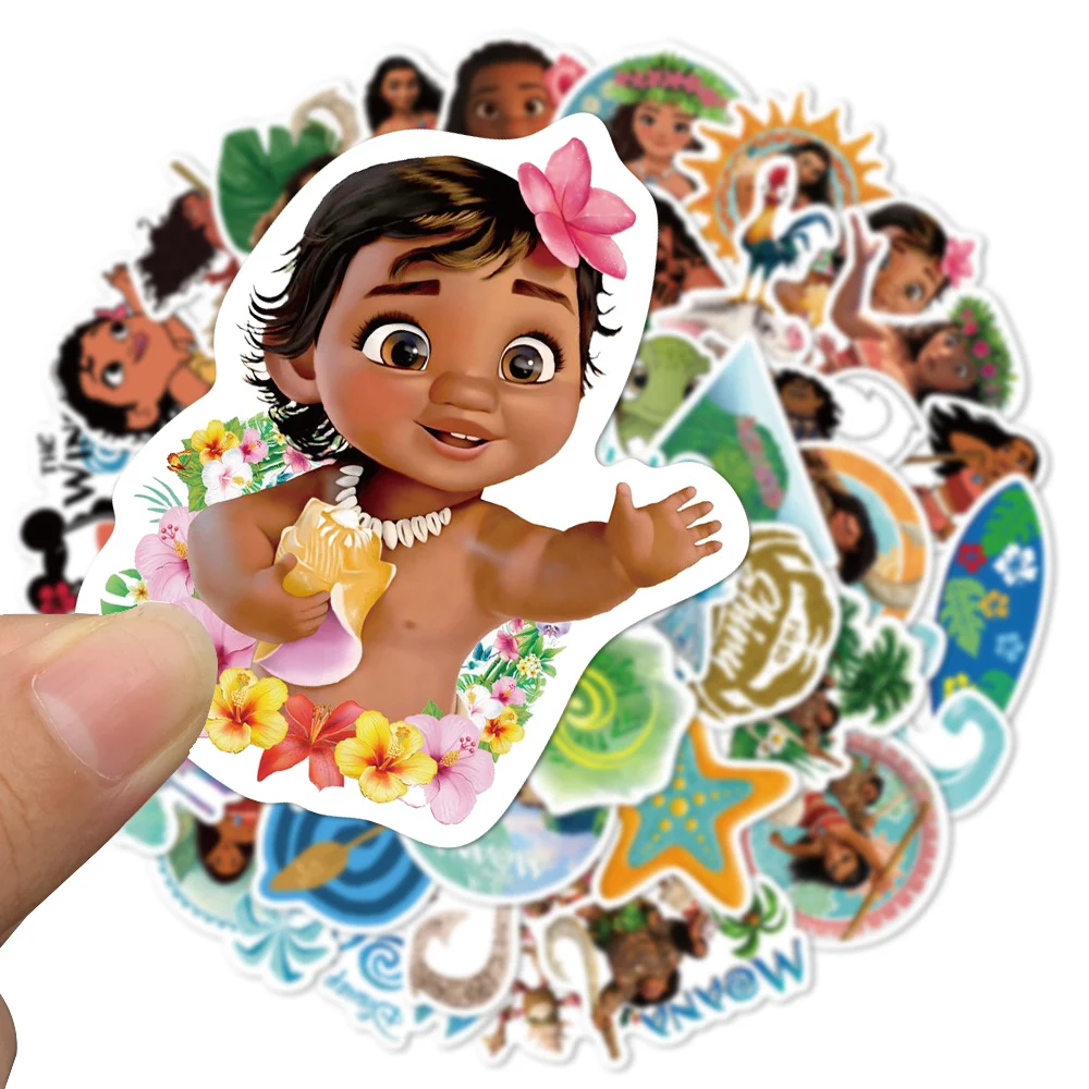 

10/30/50PCS Cartoon Disney Movie Moana Stickers Cute Graffiti DIY Motorcycle Guitar Luggage Helmet Funny Anime Waterproof Decals