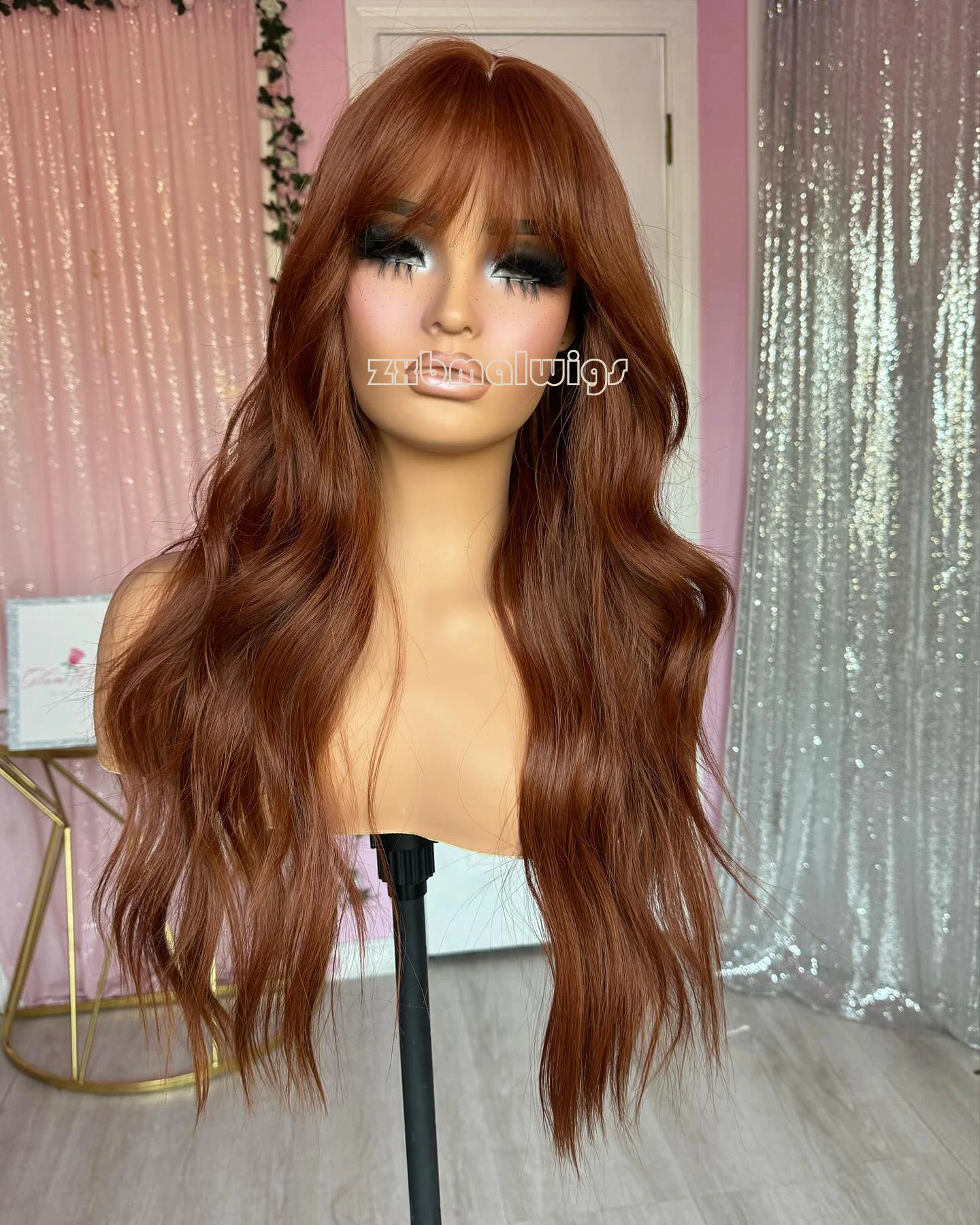 ZXBMALWIGS Pony Body Wave Synthetisch Haar Gember Lace Front Pruiken voor Vrouwen Lijmloze Hoge Temperatuur Vezel Kant Pruiken Cosplay