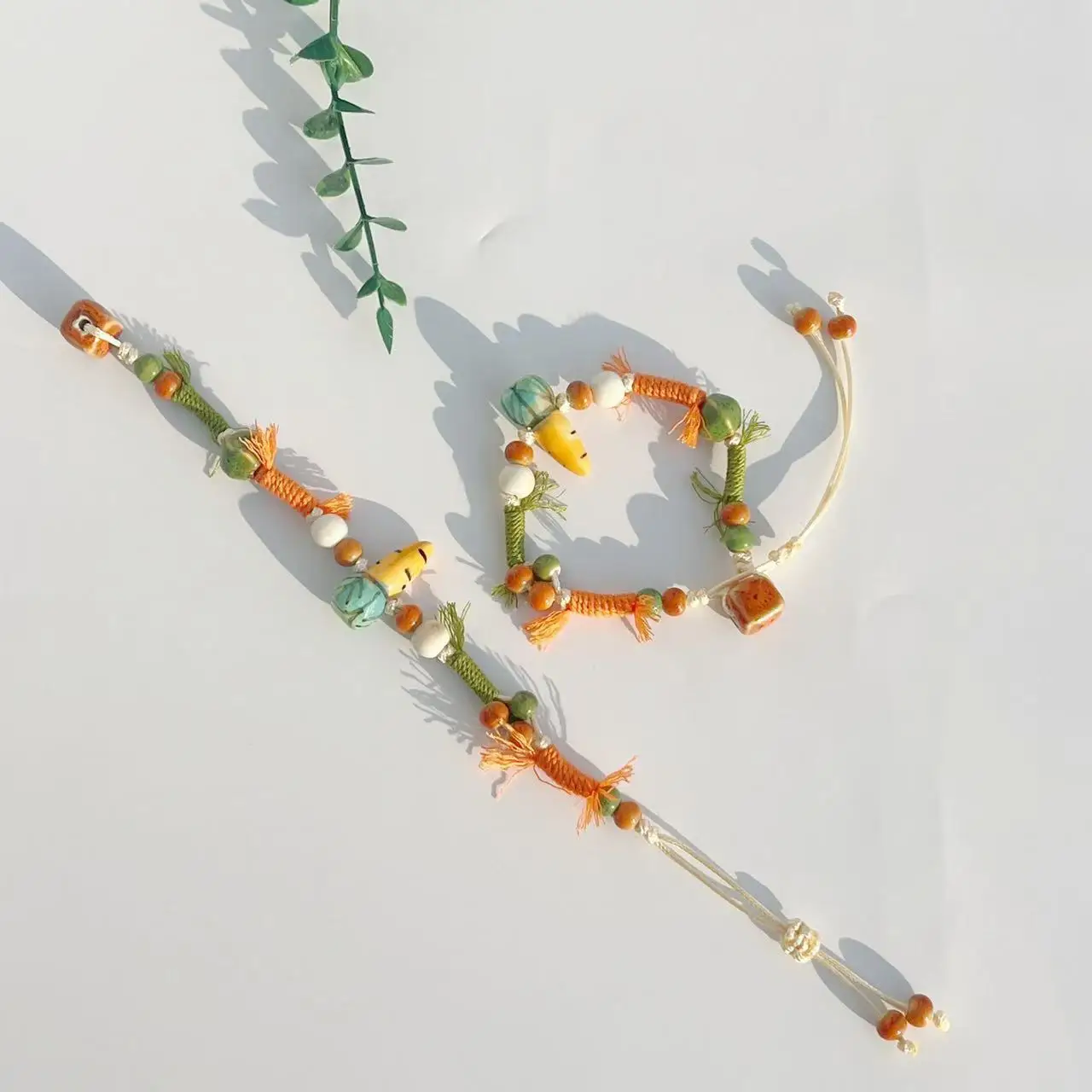 

New Chinese style ceramic bracelet, ceramic radish heavy industry butterfly bow bracelet, ethnic style jewelry gift