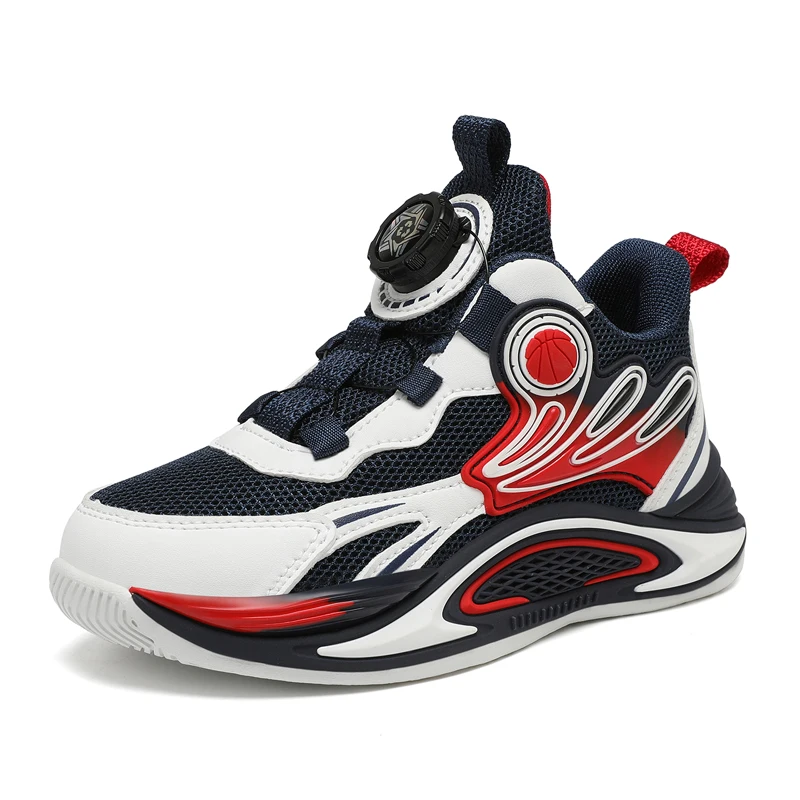 Childrens Sports Shoes Breathable Anti Slip Knob Buckle Comfort Student Sports Training Shoes Outdoor Jogging Boys Tennis Shoes