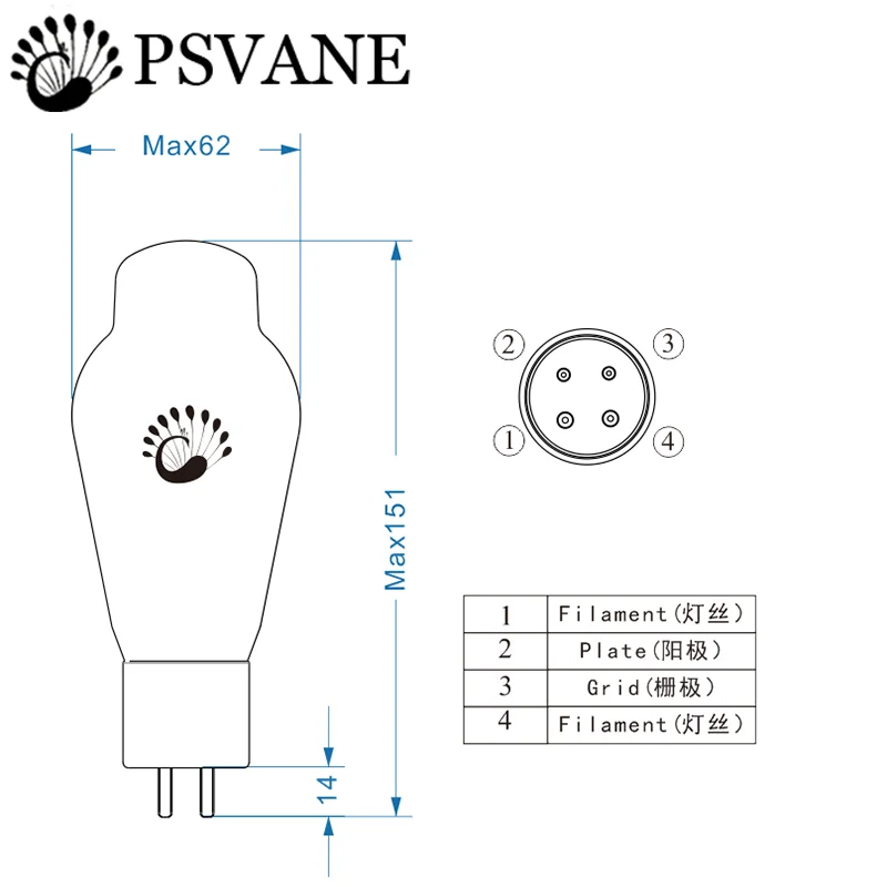 PSVANE WE 300B riproduzione di tubi elettronici tubo a vuoto elettrico occidentale originale corrispondenza precisa di fabbrica per amplificatore