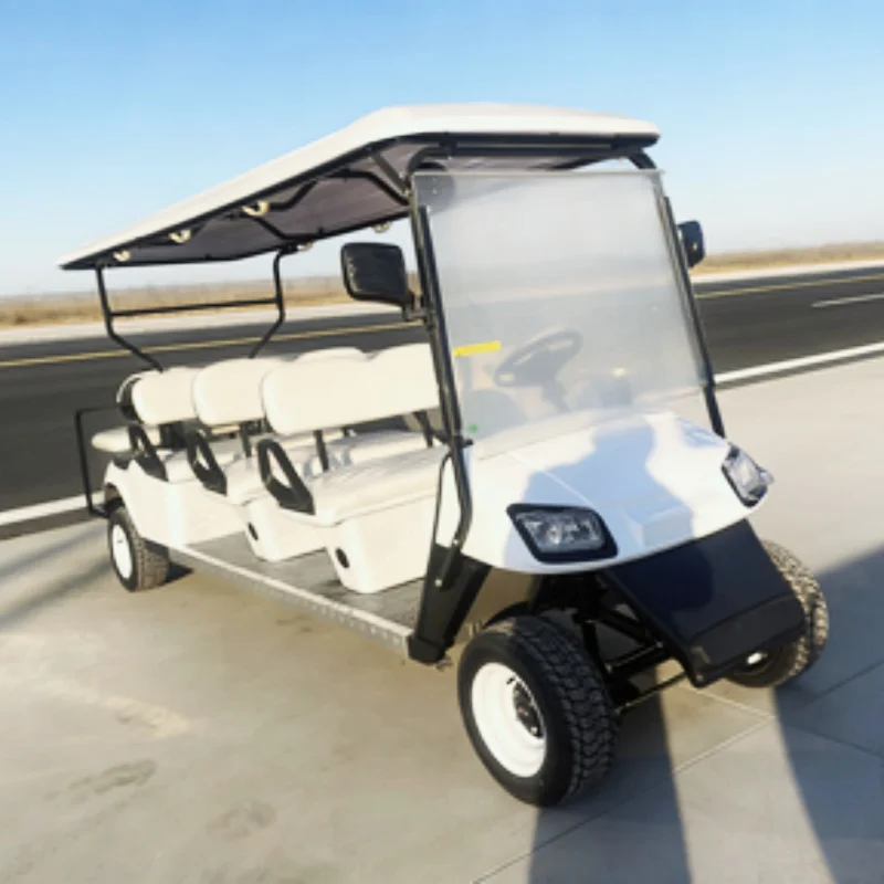 

2026 New 4-Wheel Golf Carts Street Legal Electric Golf Cart 6 Seater 72V Lithium Battery Golf Cart With Brown Upholstered Seat