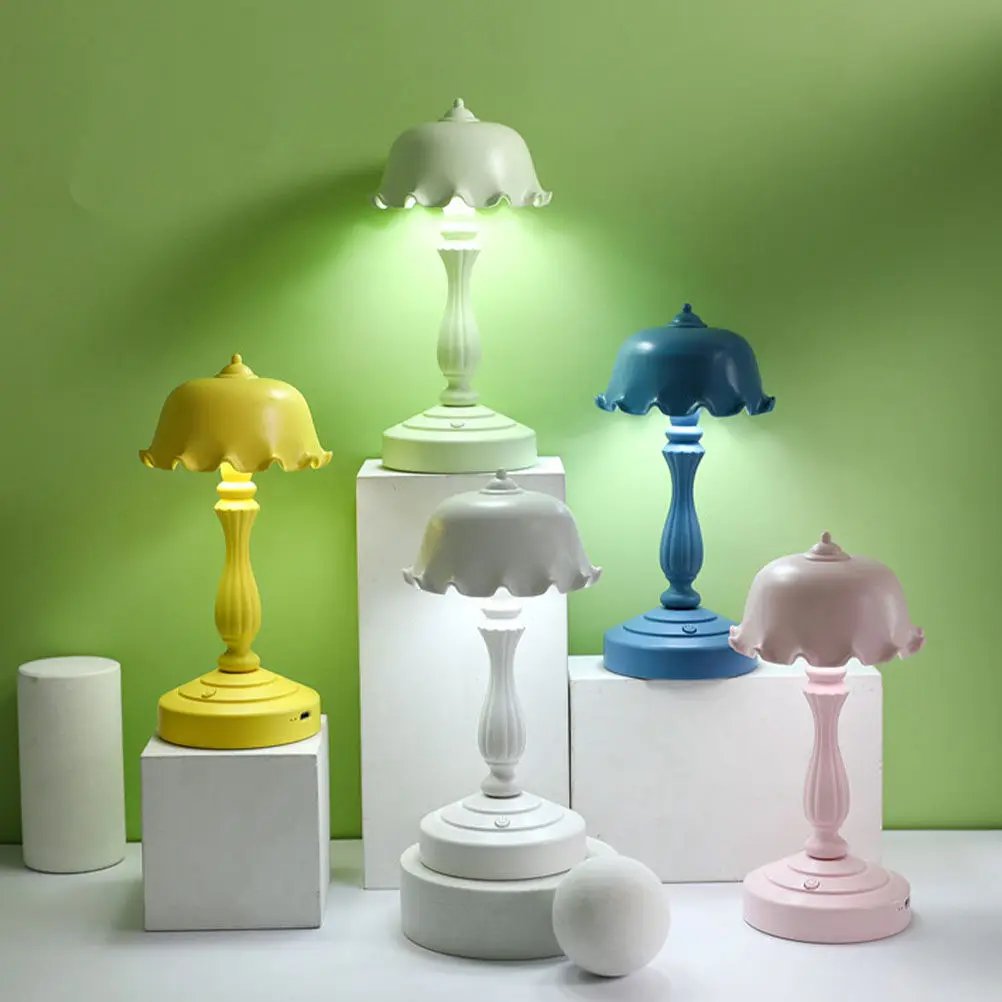 1Pcs Mini Lamp Warm Light Bedside Desk Lamp for Dormitory Student Reading Decorative Desktop Light USB Rechargeable