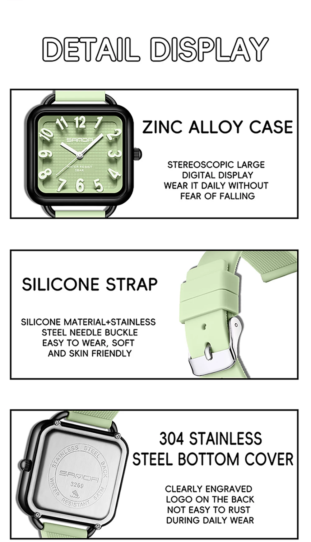 SANDA Новинка 3269, модные кварцевые часы для учащихся начальной школы с большой шкалой номеров, водонепроницаемые и простые студенческие кварцевые часы