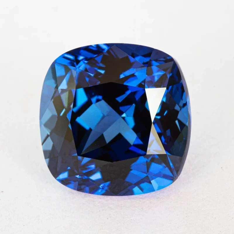 

Lab Grown Sapphire Square Cushion Shape Royal Blue Color Gemstone for Charms Diy Jewelry Making Ring Selectable Certificate