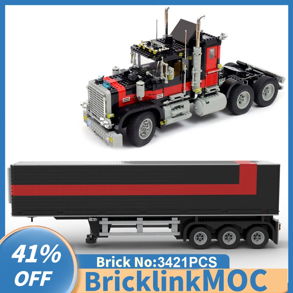 

NEW Container Giant Truck Semi-trailer Tractor model DIY technology creative ideas ChildToy birthday gift Blocks bricks MOC-5571