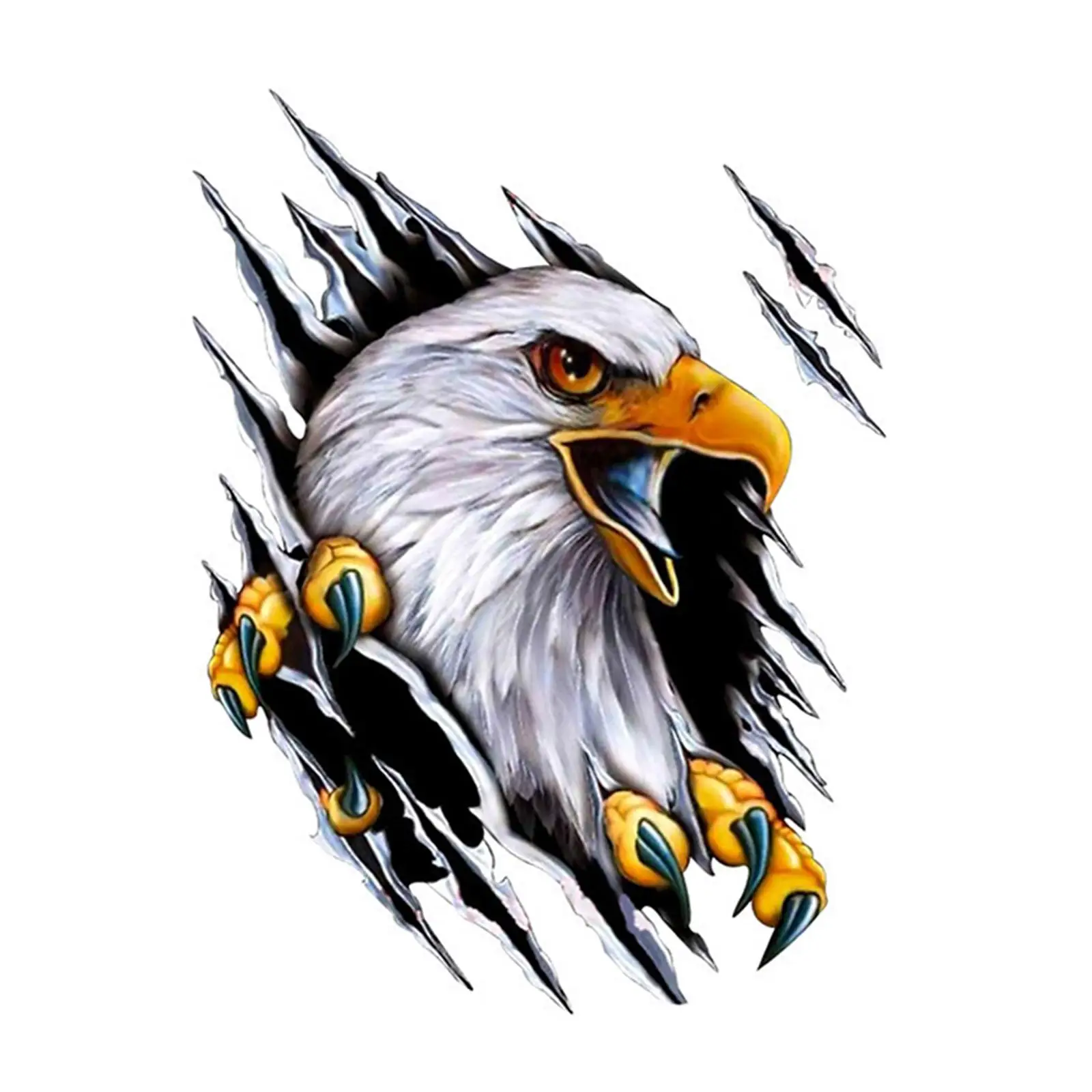 2xEagle Car Sticker Decals Simulation Cartoon for Bumpers Motorcycle Right